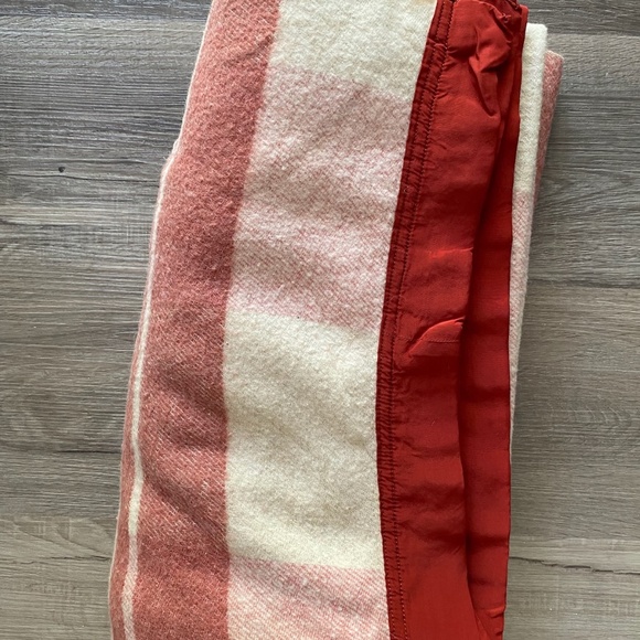 VTG 1950s Pink Plaid Wool Blanket Throw 65.5 x 72.75" Twin Full - Picture 3 of 6